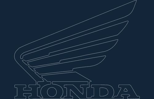 طرح لوگو بال موتورسیکلت هوندا طرح - honda motorcycle wing logo - برای دستگاه CNC چوب و لیزر (سی ان سی)