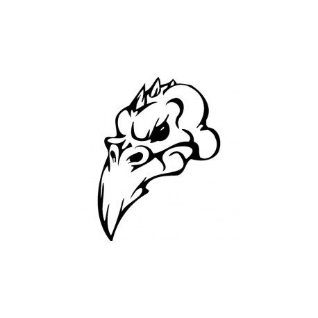طرح جمجمه ترسناک سر پرنده 00 - horror skull bird head 002 - برای دستگاه CNC چوب و لیزر (سی ان سی)