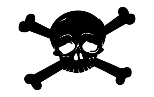 طرح جمجمه ترسناک عضلات عضلات استخوان - horror skull cross bones - برای دستگاه CNC چوب و لیزر (سی ان سی)