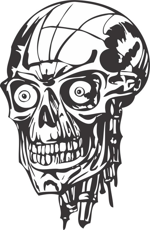 طرح ترسناک جمجمه آزاد - horror skull - برای دستگاه CNC چوب و لیزر (سی ان سی)