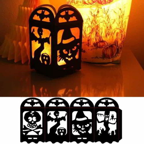طرح جمجمه ترسناک چوبی چراغ شب لامپ - horror skull wooden night light lamp - برای دستگاه CNC چوب و لیزر (سی ان سی)