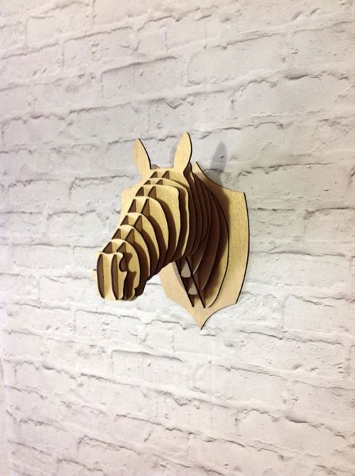 طرح تندیس سر اسب برای برش لیزری - horse head trophy for laser cut - برای دستگاه CNC چوب و لیزر (سی ان سی)