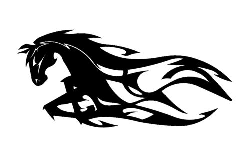 طرح اسب دونده شعله - horse running flames - برای دستگاه CNC چوب و لیزر (سی ان سی)