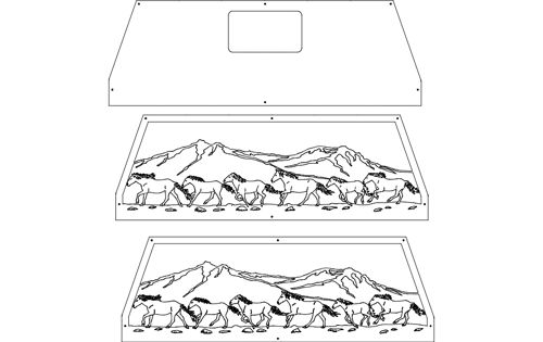 طرح اسب سردرد قفسه - horses headache rack - برای دستگاه CNC چوب و لیزر (سی ان سی)