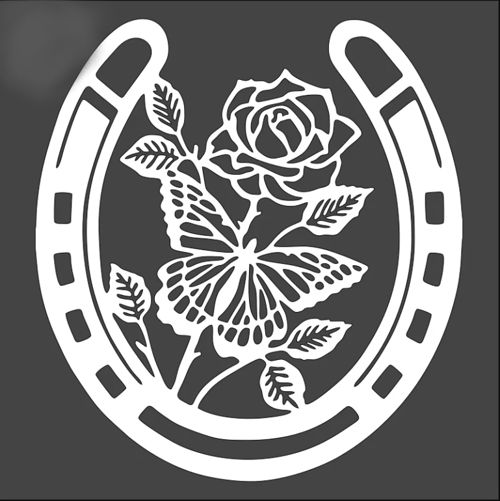 طرح نعل اسبی با گل، دکور دیواری، برای برش لیزری، - horseshoe with flower wall decor for laser cutting ve - برای دستگاه CNC چوب و لیزر (سی ان سی)