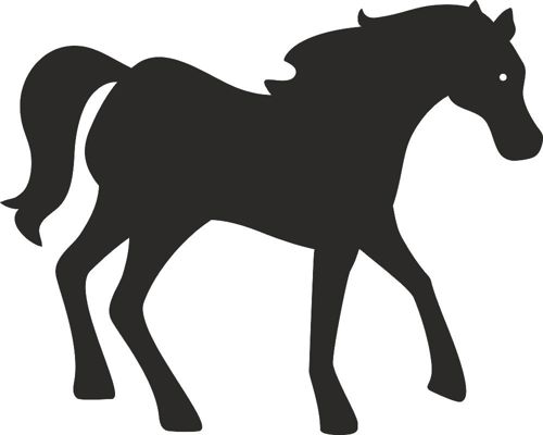 طرح اسب ایستاده شبیه رنگ - horse standing silhouette - برای دستگاه CNC چوب و لیزر (سی ان سی)