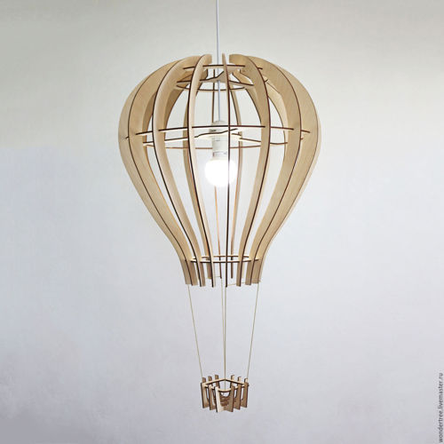 طرح لامپ بادکنک شکل هوای گرم برای برش لیزری - hot air balloon shape lamp for laser cut ve - برای دستگاه CNC چوب و لیزر (سی ان سی)