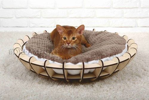 طرح خانه برای گربه‌ها برش لیزری - house for cats laser cutting ve - برای دستگاه CNC چوب و لیزر (سی ان سی)