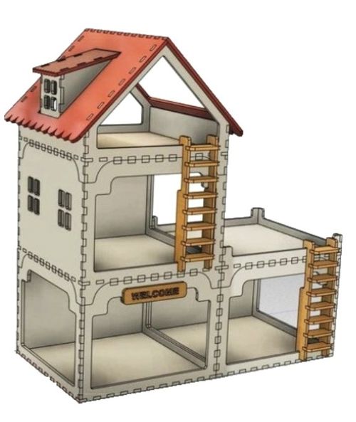 طرح خانه برای برش لیزری - house for laser cutting - برای دستگاه CNC چوب و لیزر (سی ان سی)