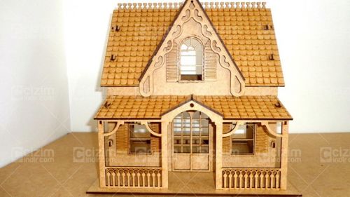 طرح خانه ساخته شده از تخته الیاف نقشه های طرح برای برش لیزری - house made of plywood layout drawings for laser cut ve - برای دستگاه CNC چوب و لیزر (سی ان سی)