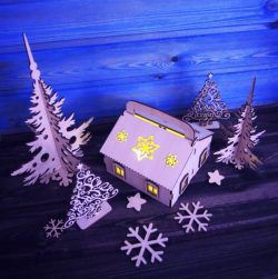 طرح مدل خانه برای برش لیزر cnc - house model for laser cut cnc - برای دستگاه CNC چوب و لیزر (سی ان سی)