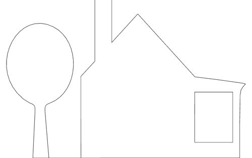 طرح خانه سیلوئت سایه - house silhouette - برای دستگاه CNC چوب و لیزر (سی ان سی)