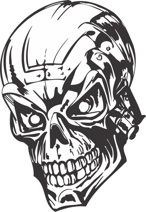 طرح جمجمه انسان شیطان - human evil skull - برای دستگاه CNC چوب و لیزر (سی ان سی)