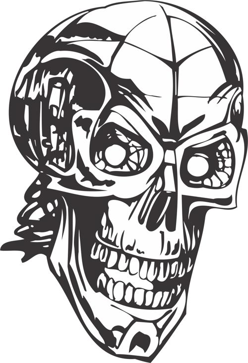 طرح اسکلت جمجمه انسان - human skull skeleton - برای دستگاه CNC چوب و لیزر (سی ان سی)