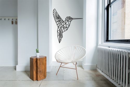 طرح قالب طراحی چندضلعی مرغ مگس‌خوار - hummingbird polygonized design template - برای دستگاه CNC چوب و لیزر (سی ان سی)