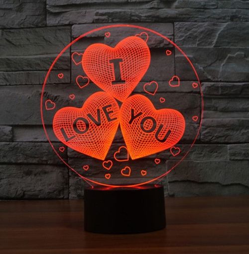 طرح بادکنک قلبی سه بعدی دوستت دارم با چراغ شب حکاکی لیزری - i love you 3d heart balloon led night light laser engraving ve - برای دستگاه CNC چوب و لیزر (سی ان سی)