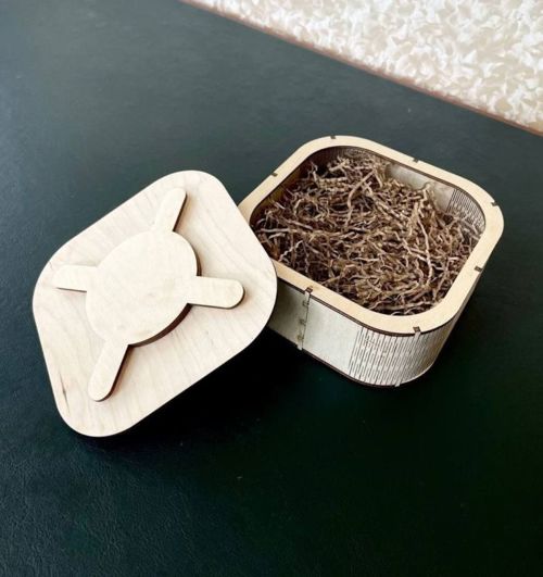 طرح جعبه هدیه اینستاگرام طرح برش لیزری میلی‌متری لیزری - instagram sign gift box 4mm laser cut - برای دستگاه CNC چوب و لیزر (سی ان سی)