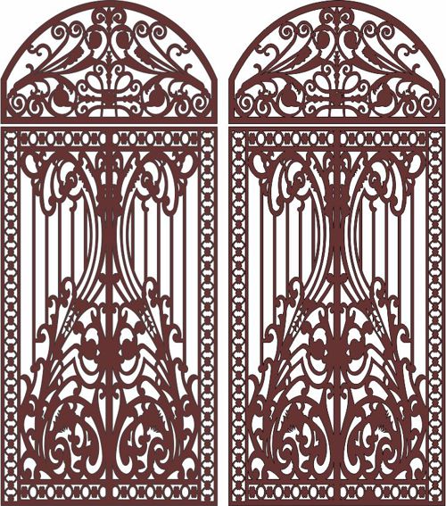 طرح قوس آهنی گلدار برای برش لیزری - iron arches floral screen design for laser cutting - برای دستگاه CNC چوب و لیزر (سی ان سی)