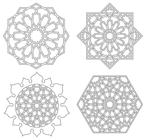 طرح طراحی هندسی هنر اسلامی گرافیک - islamic art geometric design graphics - برای دستگاه CNC چوب و لیزر (سی ان سی)
