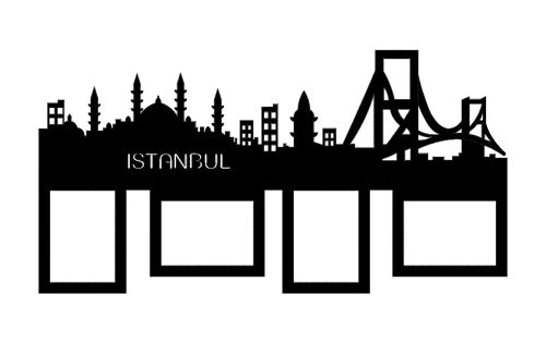 طرح وکتور شهر استانبول برای برش - istambul foto frame - برای دستگاه CNC چوب و لیزر (سی ان سی)