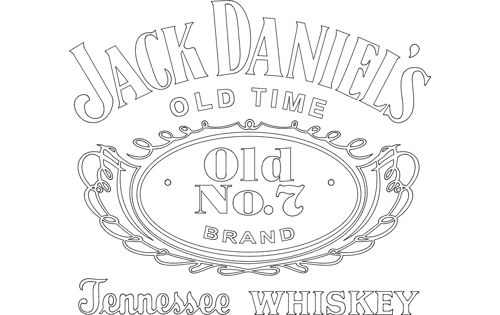 طرح جک دنیل تنسی بطری نوشابه لوگو - jack daniel tennessee whiskey logo - برای دستگاه CNC چوب و لیزر (سی ان سی)