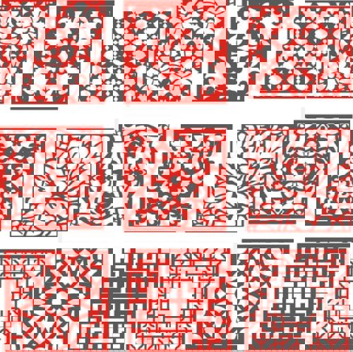 طرح الگوی دکوراسیون طراحی جالی درز مجموعه - jali design decoration pattern seamless set ve - برای دستگاه CNC چوب و لیزر (سی ان سی)