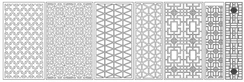 طرح وکتور طرح دکوراتیو مشبک برای برش - jali pattern design decor zs002 - برای دستگاه CNC چوب و لیزر (سی ان سی)