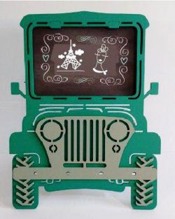 طرح قاب عکس جیپ برای ماشین لیزری - jeep picture frame for laser cut ve - برای دستگاه CNC چوب و لیزر (سی ان سی)