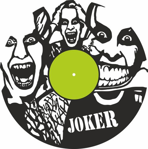طرح ساعت دیواری جوکر - joker wall clock ve - برای دستگاه CNC چوب و لیزر (سی ان سی)
