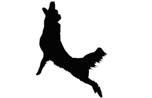 طرح پرش سگ شبح سیاه - jumping dog silhouette black ve - برای دستگاه CNC چوب و لیزر (سی ان سی)