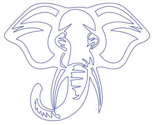 طرح فیل حیوان جنگلی - jungle animal elephant - برای دستگاه CNC چوب و لیزر (سی ان سی)