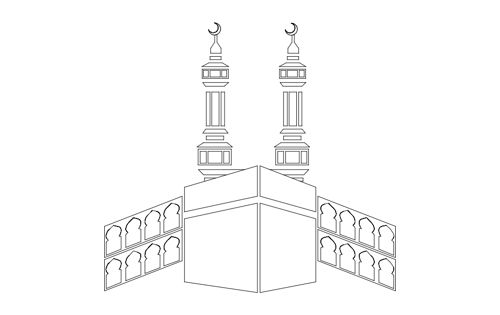 طرح وکتور  خانه کعبه خانه خدا چوبی برای برش - kaba shareef - برای دستگاه CNC چوب و لیزر (سی ان سی)