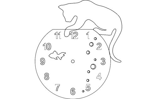 طرح ساعت ساعت کدیلی - kedili saat clock - برای دستگاه CNC چوب و لیزر (سی ان سی)
