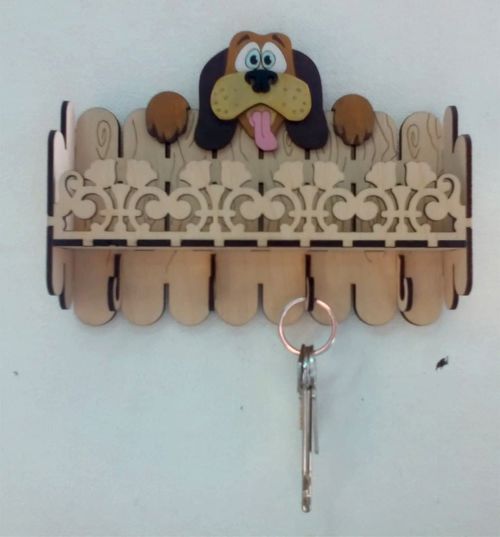 طرح آویز کلید سگ میلی‌متری برای برش لیزری - key hanger dog 3mm for laser cut ve - برای دستگاه CNC چوب و لیزر (سی ان سی)