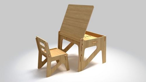طرح میز میز صندلی کودک - kid desk table chair - برای دستگاه CNC چوب و لیزر (سی ان سی)