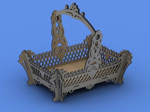 طرح سبد کورزینکا سبد - korzinka basket - برای دستگاه CNC چوب و لیزر (سی ان سی)
