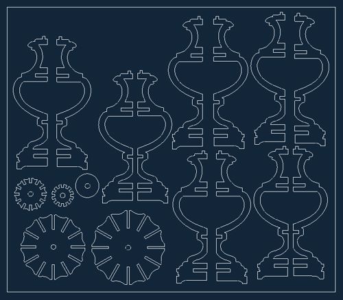 طرح لامپ دوبعدی تخت - lamp 2d flat - برای دستگاه CNC چوب و لیزر (سی ان سی)