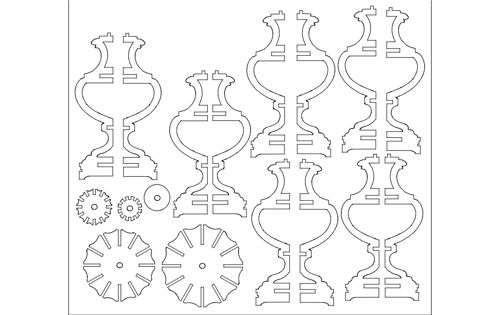طرح لامپ دوبعدی تخت قالب - lamp 2d flat template - برای دستگاه CNC چوب و لیزر (سی ان سی)