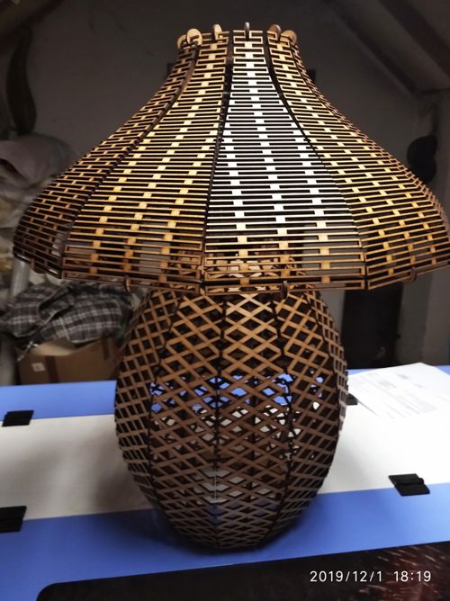طرح لامپ 3mm mdf e 7 - lamp 3mm mdf e27 - برای دستگاه CNC چوب و لیزر (سی ان سی)
