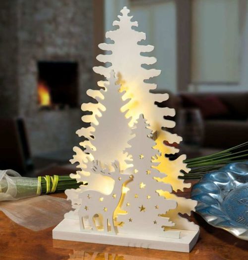 طرح چراغ گوزن در جنگل برای برش لیزری - lamp deer in the forest for laser cutting ve - برای دستگاه CNC چوب و لیزر (سی ان سی)