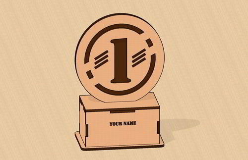 طرح برش لیزری جایزه مقام اول جایزه - laser cut 1st position award trophy - برای دستگاه CNC چوب و لیزر (سی ان سی)