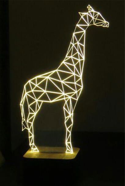 طرح لامپ زرافه آکریلیک برش لیزری سه بعدی توهم لامپ - laser cut 3d acrylic giraffe lamp 3d illusion lamp ve - برای دستگاه CNC چوب و لیزر (سی ان سی)