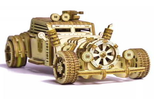 طرح کیت مدل ماشین مکانیکی سه بعدی برش لیزری پازل اسباب بازی - laser cut 3d mechanical car model kit puzzle toy ve - برای دستگاه CNC چوب و لیزر (سی ان سی)