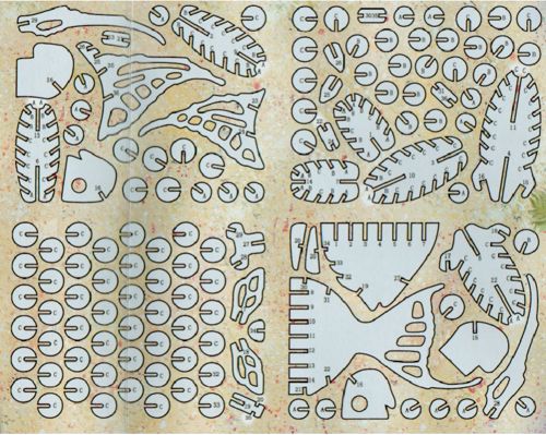 طرح برش لیزری سه بعدی پازل فرشته ماهی قالب - laser cut 3d puzzle angel fish template - برای دستگاه CNC چوب و لیزر (سی ان سی)