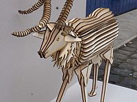 طرح پازل سه بعدی برش لیزری مدل Grosser Hirsch - laser cut 3d puzzle grosser hirsch template - برای دستگاه CNC چوب و لیزر (سی ان سی)