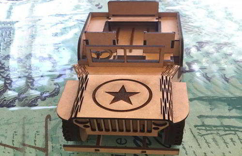 طرح پازل برش لیزری سه بعدی جیپ - laser cut 3d puzzle jeep ve - برای دستگاه CNC چوب و لیزر (سی ان سی)