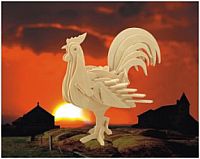 طرح قالب پازل خروس برش لیزری سه بعدی - laser cut 3d puzzle rooster template - برای دستگاه CNC چوب و لیزر (سی ان سی)