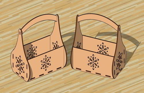 طرح برش لیزری سبد گل جعبه گل رز سبد هدیه - laser cut 3mm floral basket rose box gift basket ve - برای دستگاه CNC چوب و لیزر (سی ان سی)