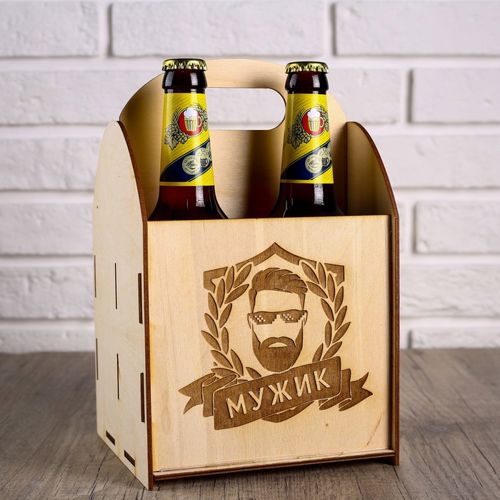 طرح برش لیزری جعبه بطری چوبی جعبه نوشیدنی جعبه جعبه نوشیدنی چوبی - laser cut 4 beer bottle box wooden beer caddy carrier - برای دستگاه CNC چوب و لیزر (سی ان سی)