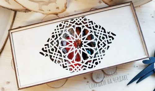 طرح جعبه هدیه برش لیزری میلی‌متری طرح - laser cut 4mm gift box 2 layout - برای دستگاه CNC چوب و لیزر (سی ان سی)